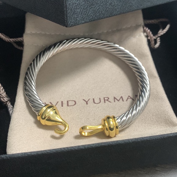 David Yurman Silver and Gold Hook Bracelet - Picture 1 of 4